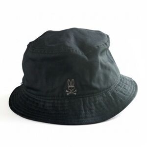Psycho Bunny Black Bucket Hat With Gray Emblem EUC!